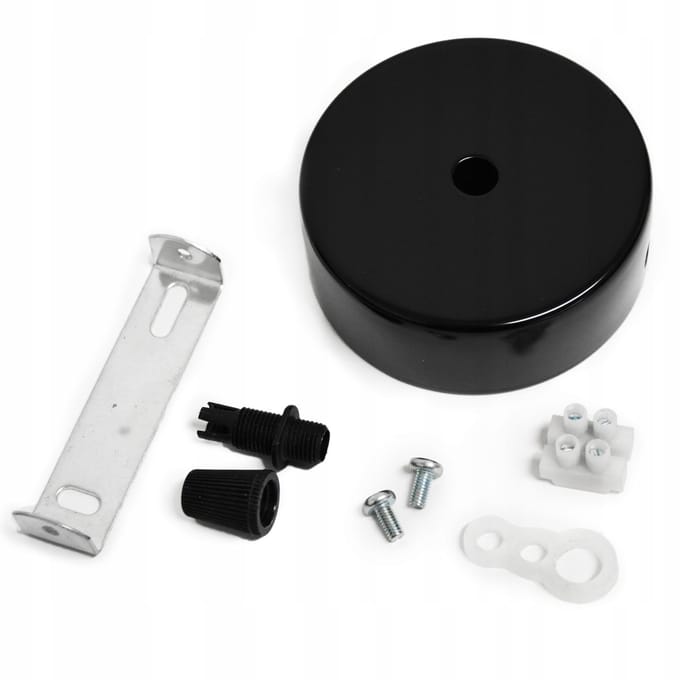 SMX Design - Stalen Plafondrozet - Zwart - 80mm - Inclusief Accessoires