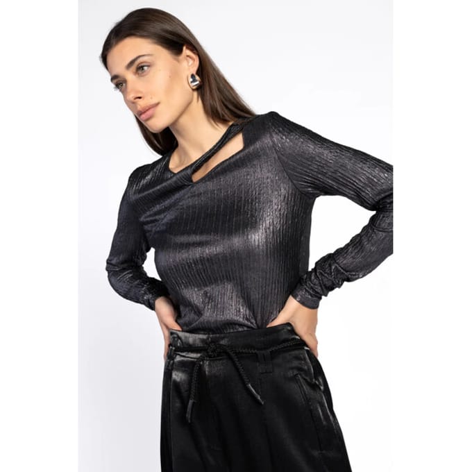 AAIKO Millie Pes 144 Tops & T-shirts Dames - Shirt - Metallic - Maat M
