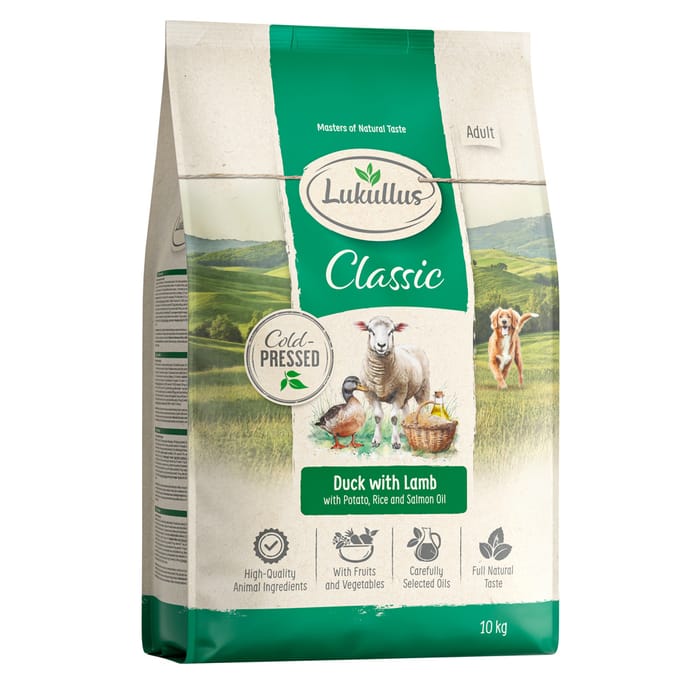 Lukullus Koudgeperste Barbarijse Eend & Lamsvlees - 10 kg: nieuw Receptuur