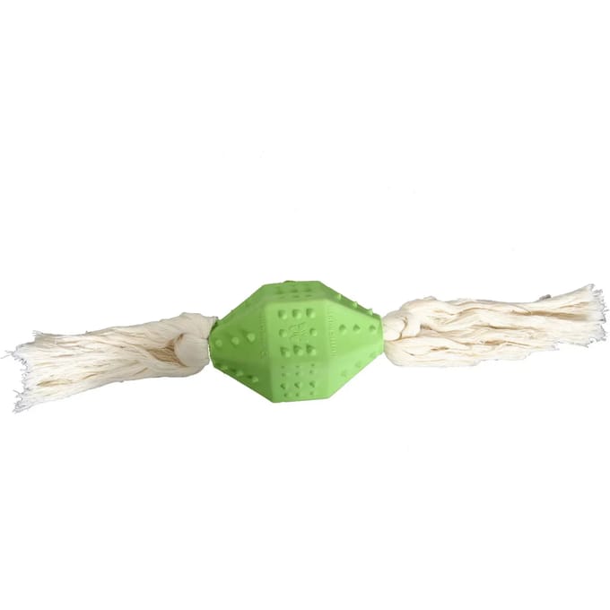 Hond rugbybal met touw Martin Sellier Rubb'n Dental