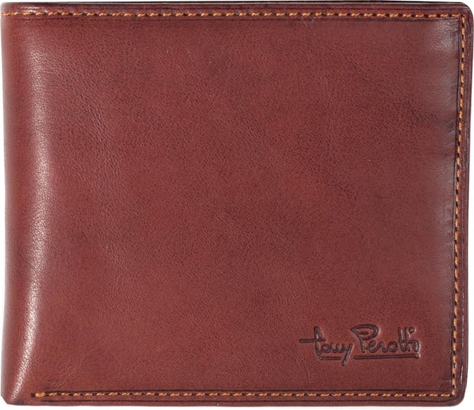 Tony Perotti Leren Portemonnee Billfold met vak voor kleingeld - Donkerbruin