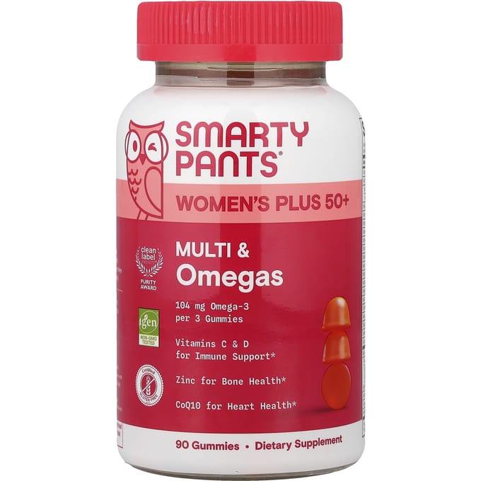 SmartyPants, Vrouwen Plus 50+, Multi & Omega Gummies, Sinaasappel & Mango Sinaasappel, 90 Gummies