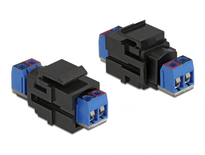 Delock Keystone module 2 pin terminalblock > terminalblock black