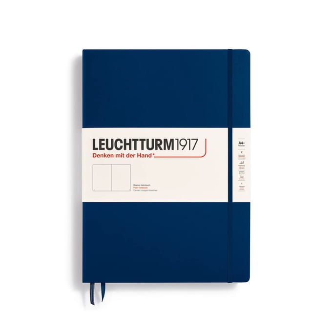 Notitieboek Master A4+ Hardcover Genummerde Pagina's Blauw
