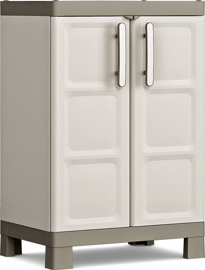 Keter Excellence Opbergkast laag - 2 planken - 45x65x97cm - Beige/Taupe