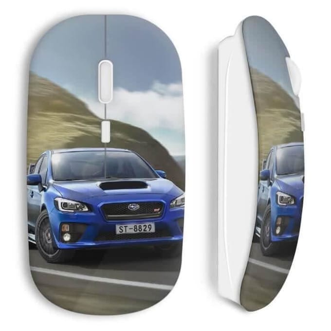 Subaru blauwe auto draadloze muis