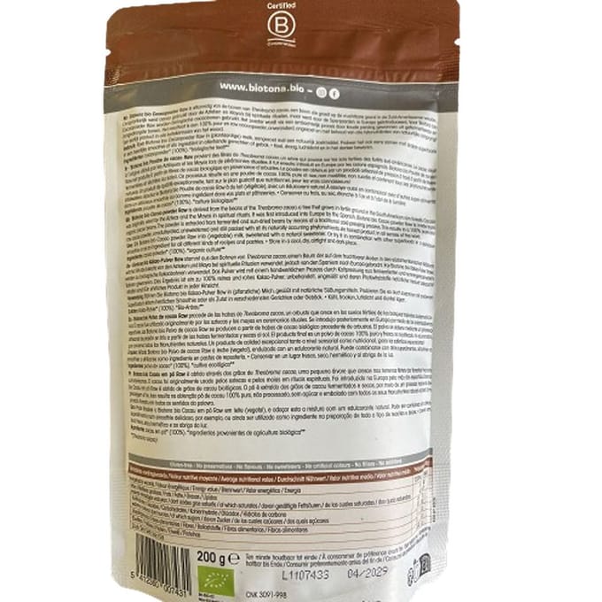Biotona Cacao Raw Powder 200 gr