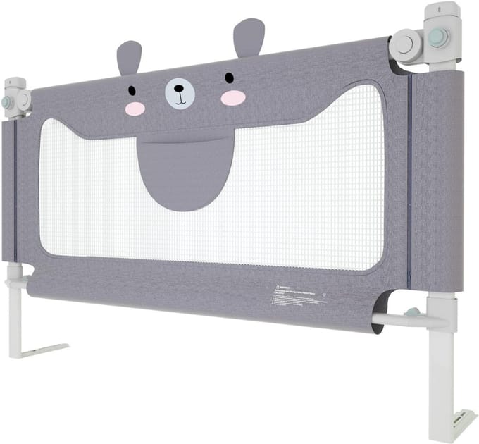 Core® Bedhekje - Bedrand Kinderen 180 cm – Bedhek – Grijs - 150cm x 90cm x 5cm