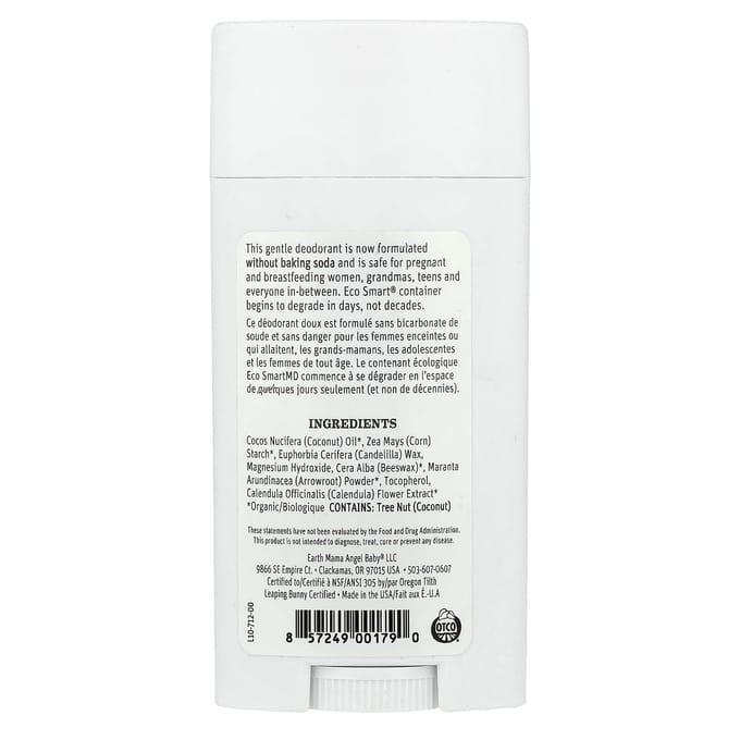 Déodorant, Sans Parfum, 75G(2.65Oz) white