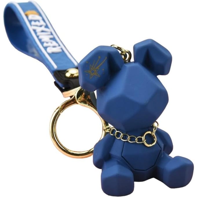 Sleutelhanger geometrische teddybeer - Blauw / goud