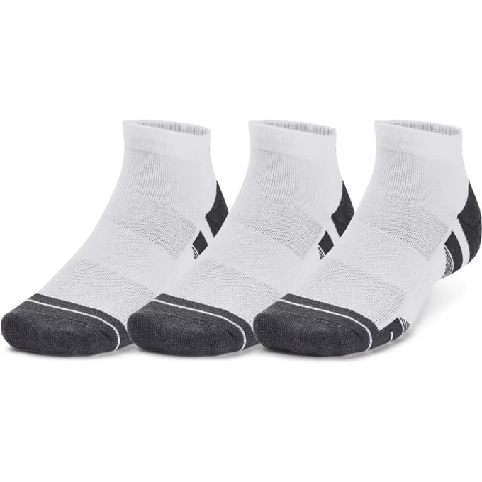 Under Armour UA Performance Tech 3pk Low-WHT Unisex Sportsokken - Wit - Jet Grijs