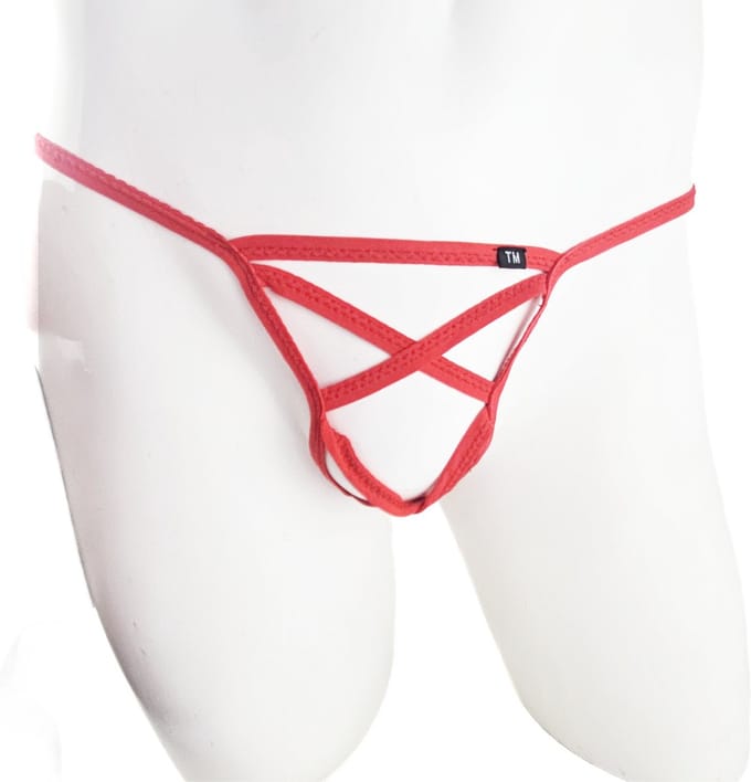 BamBella ® - String bondage - maat Onesize S M L - Rood Sexy erotische heren onderbroek mannen