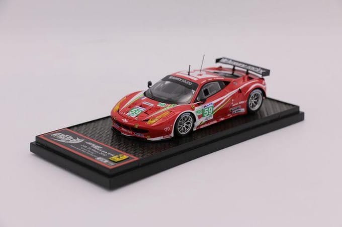 1:43 Diecast modelauto Ferrari 458 Italia GT2 GTE PRO Luxury Racing #59 24H LeMans 2012 100 stuks BBR Models