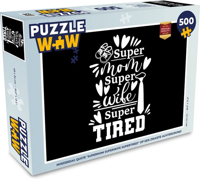 Puzzel Moederdag cadeautje - Quote - Superheld - Legpuzzel - Puzzel 500 stukjes