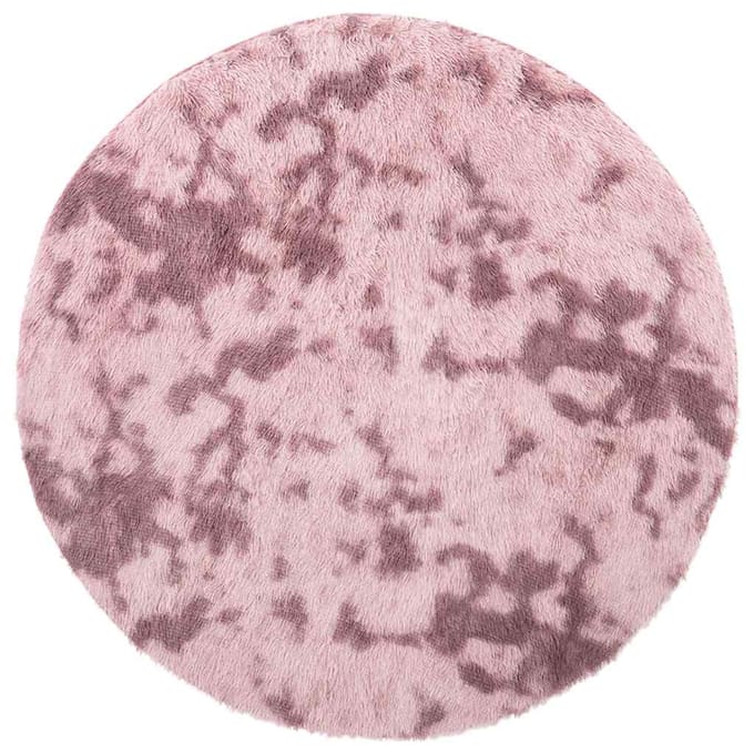 vidaXL - Hoogpolig - vloerkleed - NAVARRA - 100x100 - cm - polyester - stoffig - roze