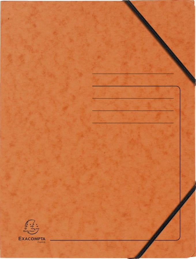 Exacompta 25x Bedrukte Elastomappen zonder klep - glanskarton 355g/m2 - A4 - Oranje - 555414E