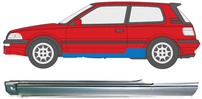Volledige dorpel voor Toyota Corolla 1987-1994 / Links