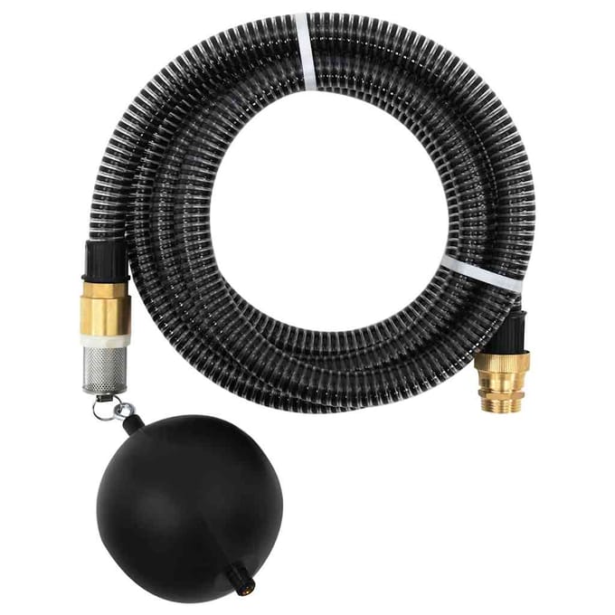 vidaXL Zuigslang met messing koppelingen 1,1'' 4 m PVC zwart