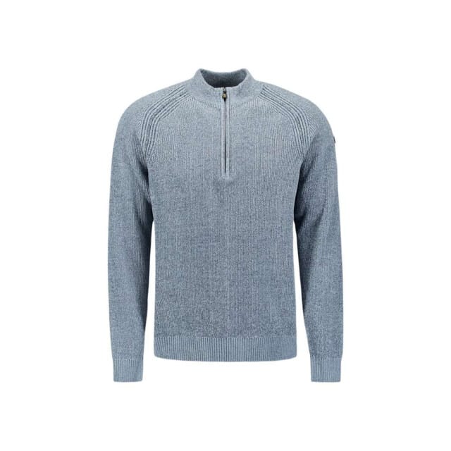 No Excess Pullover Half Zip 2 Colored Chenille Dusty Blue Größe: XXL | Pullover Outlet | Herren | Blau