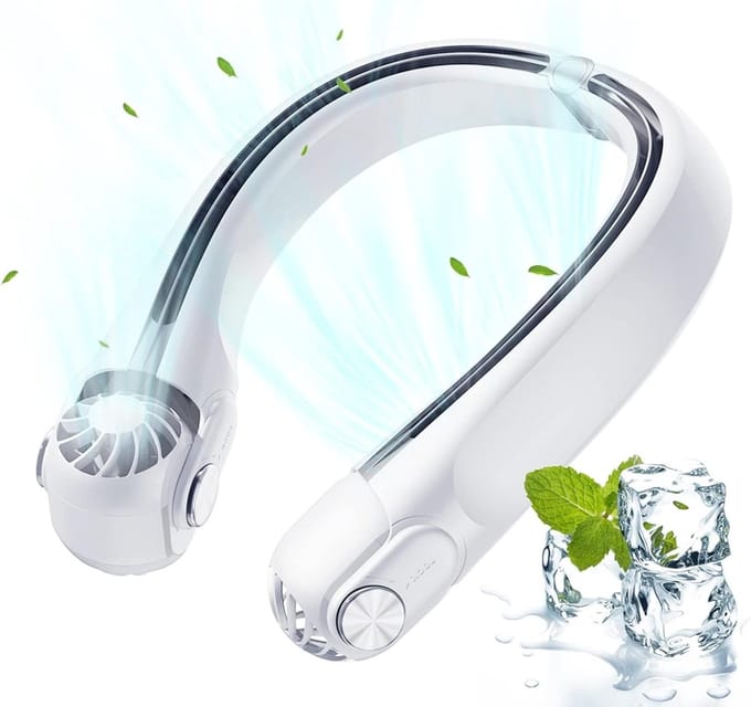 Oplaadbare nekventilator - Draagbaar en stil - USB oplaadbaar - 360° luchtstroom - 3 snelheden