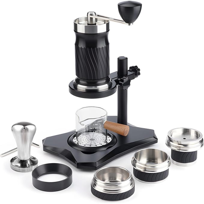 Machine à expresso Portable 9-12Bar, pression Variable, commande manuelle, compacte, pour voyage noir