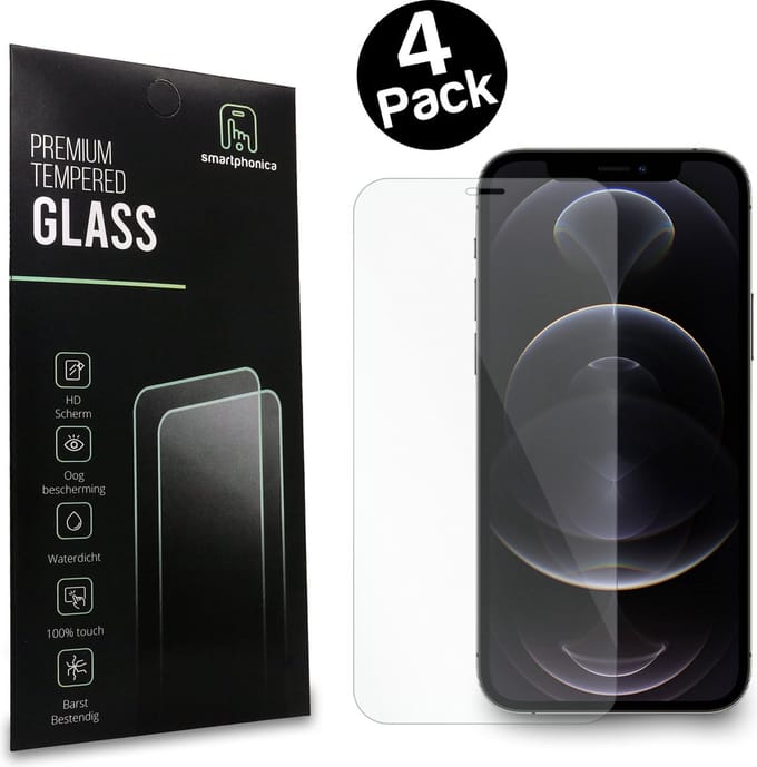 iPhone 12 | Premium Tempered Glass Screenprotector | 4-Pack | Smartphonica