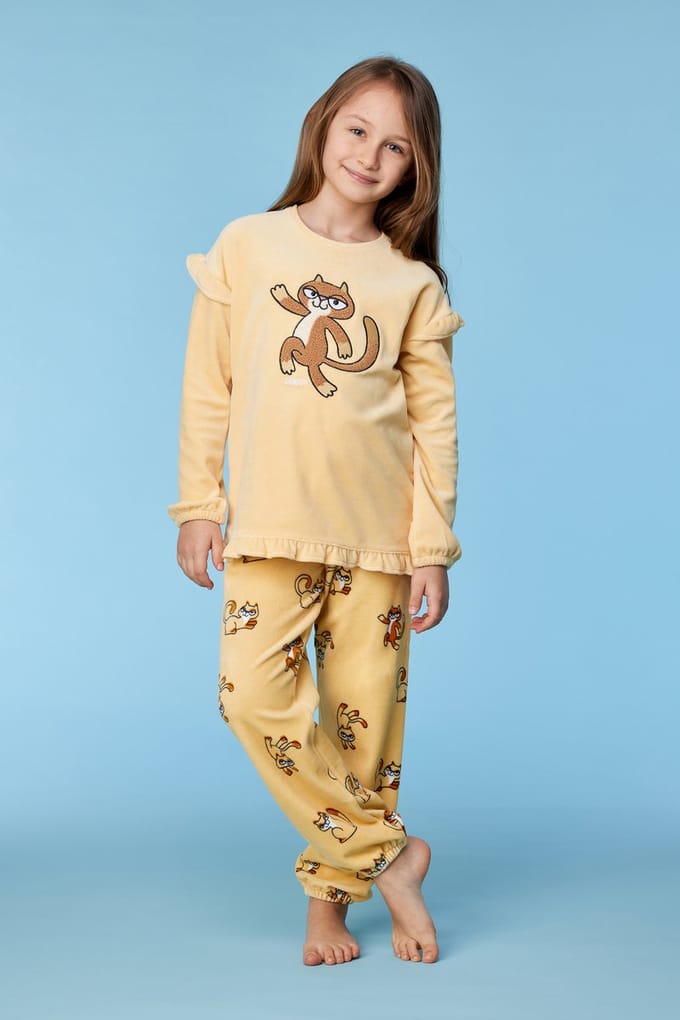 Pyjama dames woody kat velours