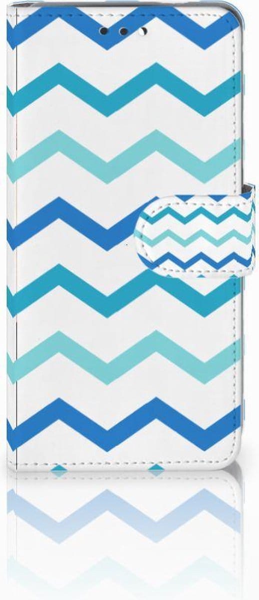Nokia 3.1 (2018) Telefoon Hoesje Zigzag Blauw
