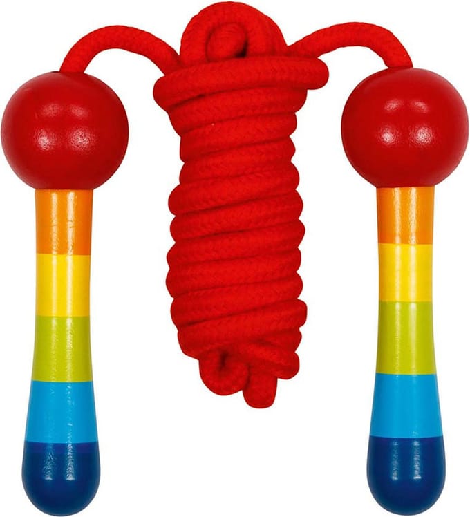 Goki Houten Springtouw Regenboog, 200cm