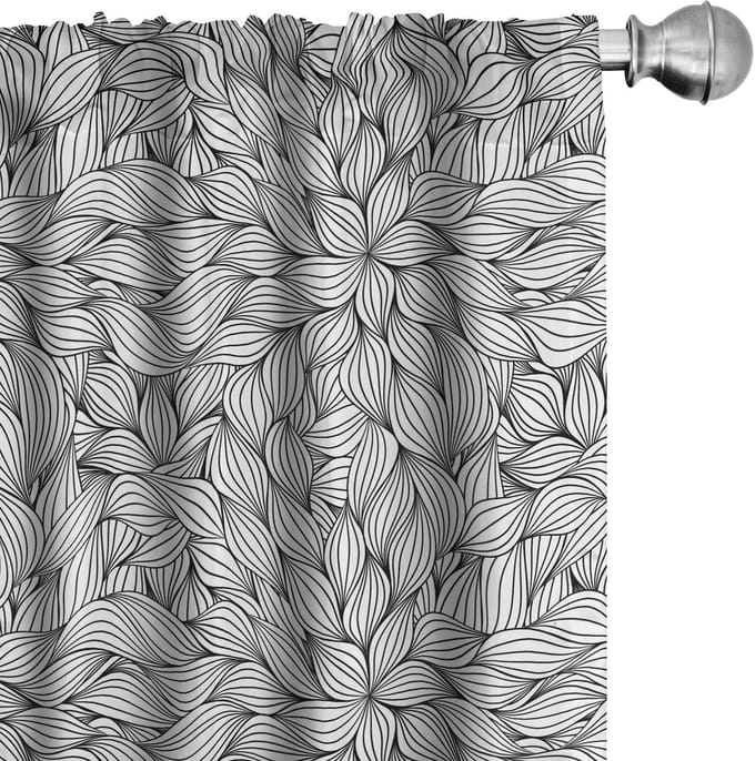ABAKUHAUS - Zwart-wit Voorhangset – 2x75x245 cm – microvezel – halfverduisterend