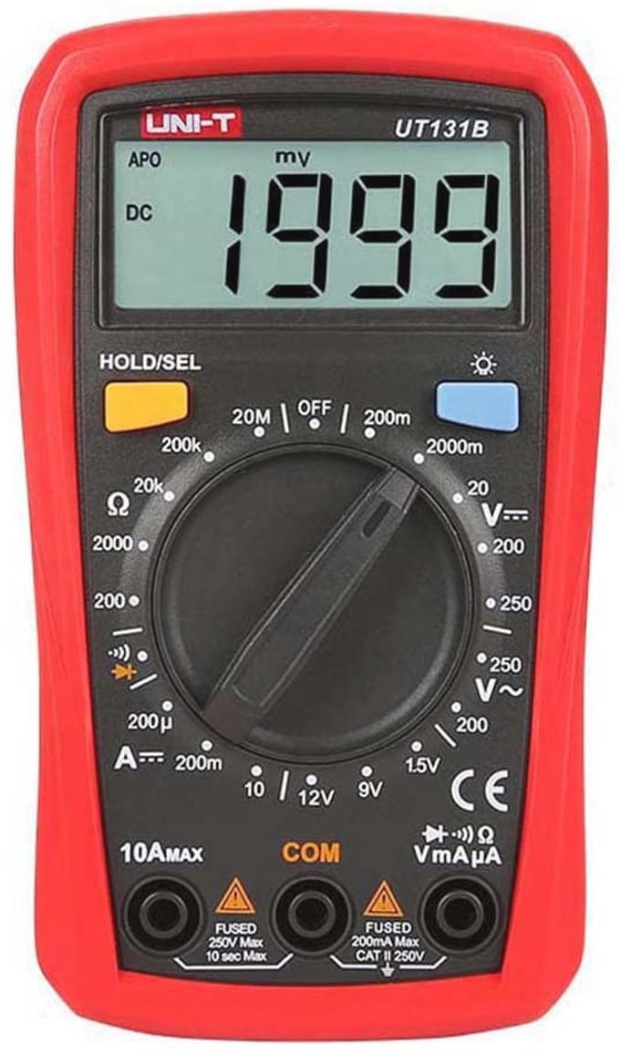 Digitale multimeter met AC/DC-spanning, weerstand, NCV-test en temperatuurmeting