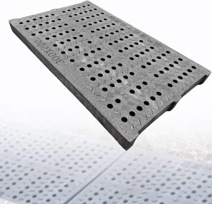 Afvoerrooster - Afdekplaat - Efficiënte afwatering - Antislip oppervlak - 50x35x3 cm - Zwart