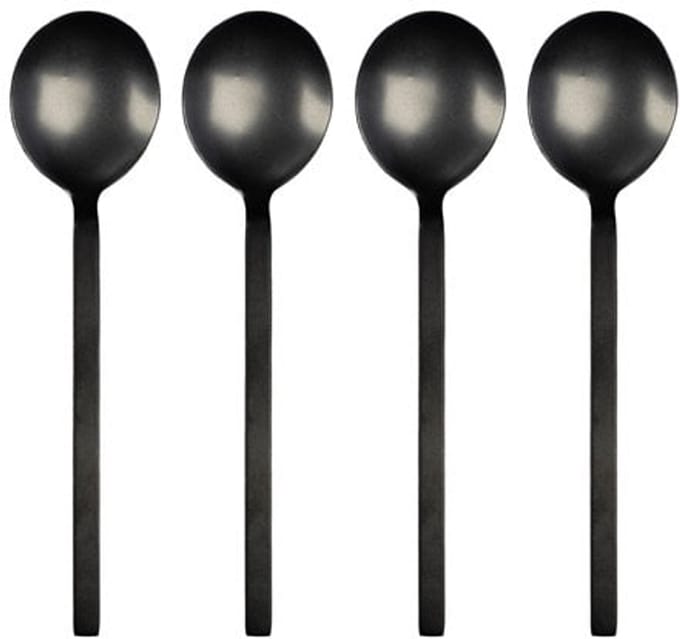 Leeff - Lepeltjes 'Charlot' (Set van 4, Zwart)
