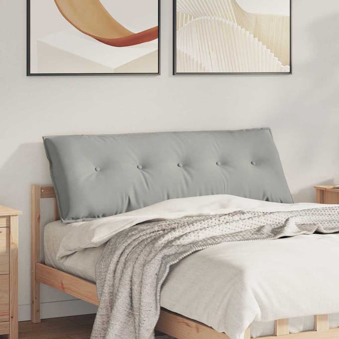 vidaXL - Rugkussen - Lichtgrijs - 140 - x - 50 - cm - Microvezel - Stof