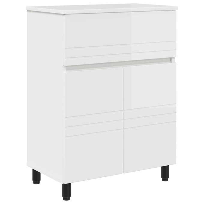 vidaXL - Badkamer - vaniteitsunit - Hoogglans - Wit - 60 - x - 35 - x - 80 - cm