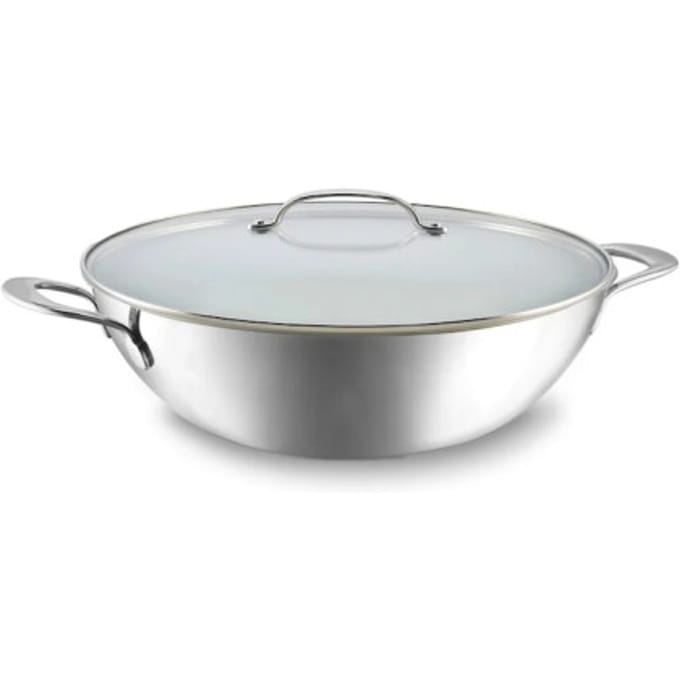Habonne Avance Triply Wok - 34 cm - RVS - met glasdeksel