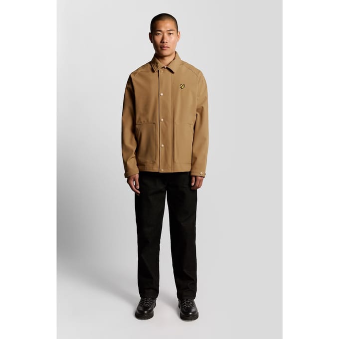 Lyle & Scott Softshell Work Jacket Tigers Eye Size: M | Light Jackets Outlet | Heren | Beige