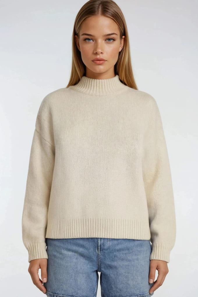 Relaxed Fit Crew Neck Dikke Gebreide Trui
