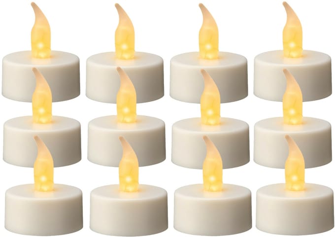 Lumineo LED waxinelichtjes - 12x st - wit -met afstandsbediening