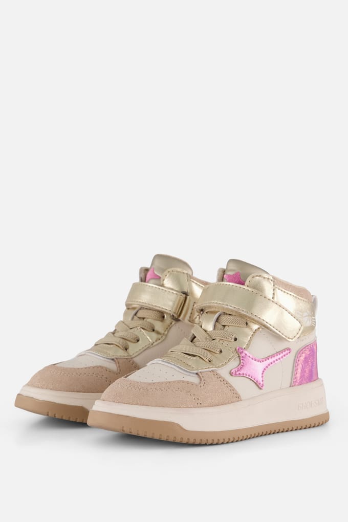 Shoesme Veterboots beige Synthetisch - Maat 34 - Kinderschoenen