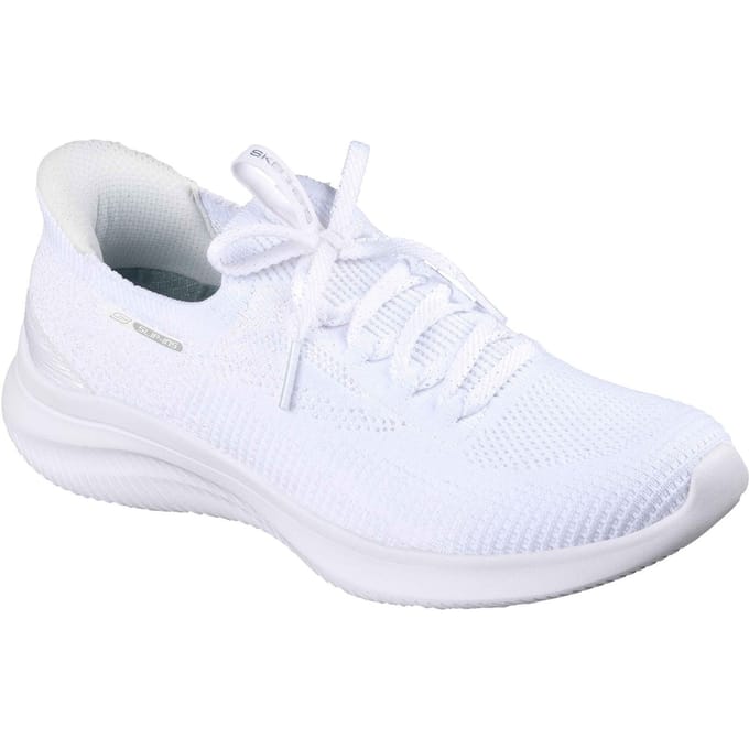 Skechers Ultra Flex 4.0 Textiel Dames Witte Standaard Sneakers