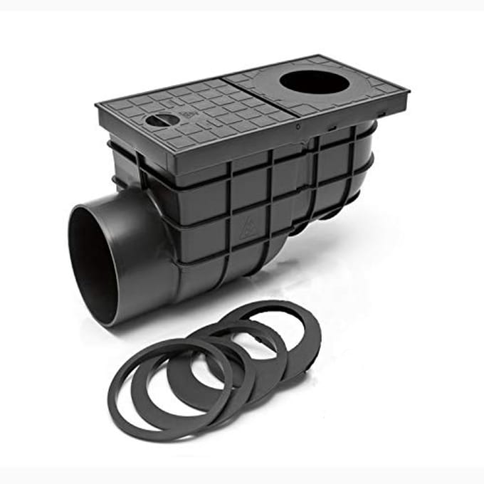 Horizontale regenzinkbak met rooster 110 mm - Afvoeroplossing voor regenwater
