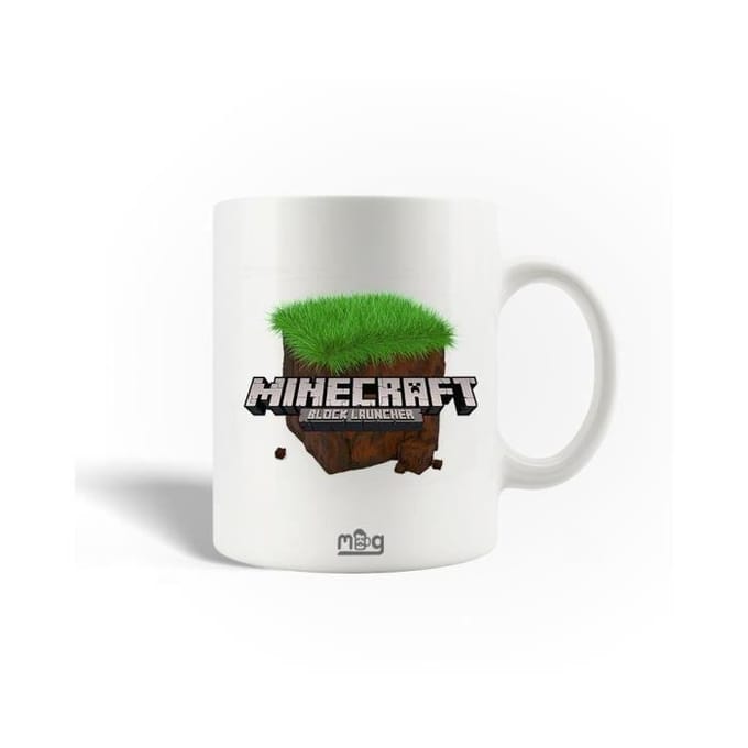 Mug en Céramique - Minecraft - Block Launcher - 30cl - Compatible Lave-Vaisselle - Blanc