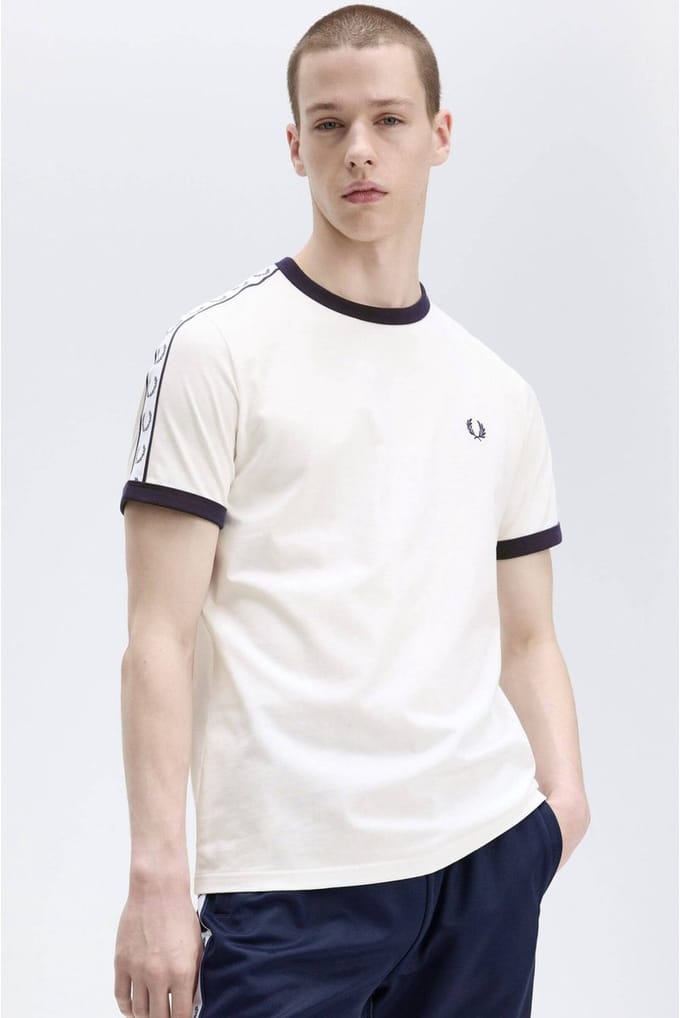 T-shirt met contrasterende rand en band Fred Perry