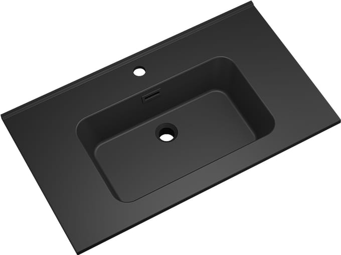 Xellanz Ribbella Wastafel Kunstmarmer 80 cm - Mat Zwart
