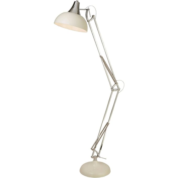Searchlight Vloerlamp Goliath, crème, metaal, E27, 170 cm, verstelbaar