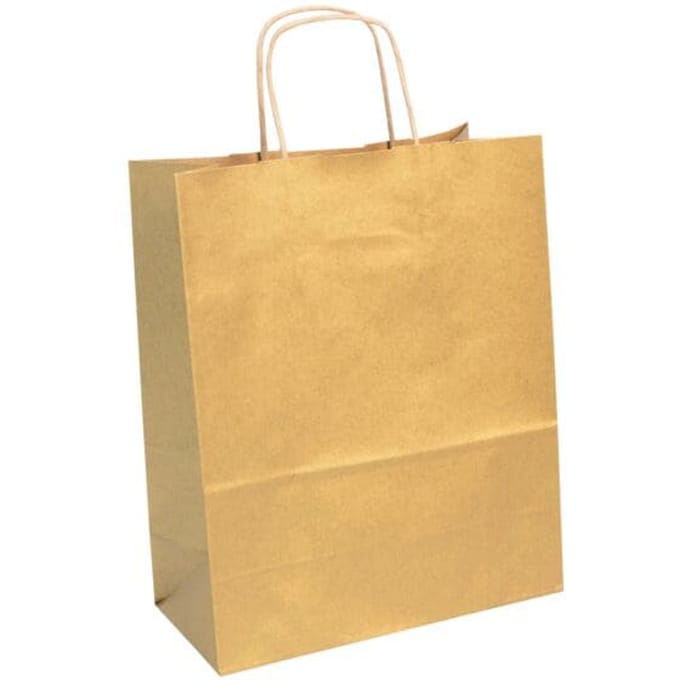 Set van 25 geschenktassen van kraftpapier goud 22 x 10 x 27 cm