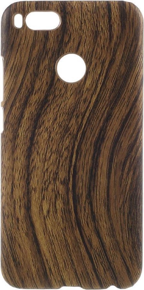 Shop4 - Xiaomi Mi A1 Hoesje - Harde Back Case Houtprint