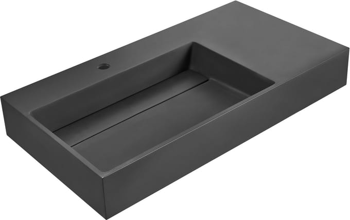 CUSCO - Wastafel - Zwart - 90 x 48 cm - Mineraalgietwerk