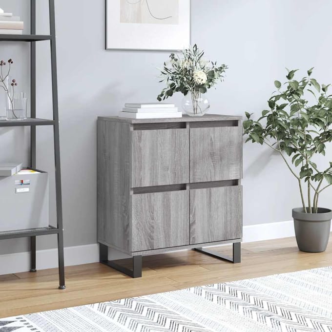 vidaXL Dressoir 60x35x70 cm bewerkt hout grijs sonoma eikenkleurig